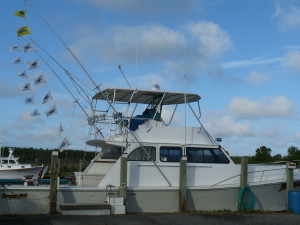 Perry's 50ft boat, the "Topless"